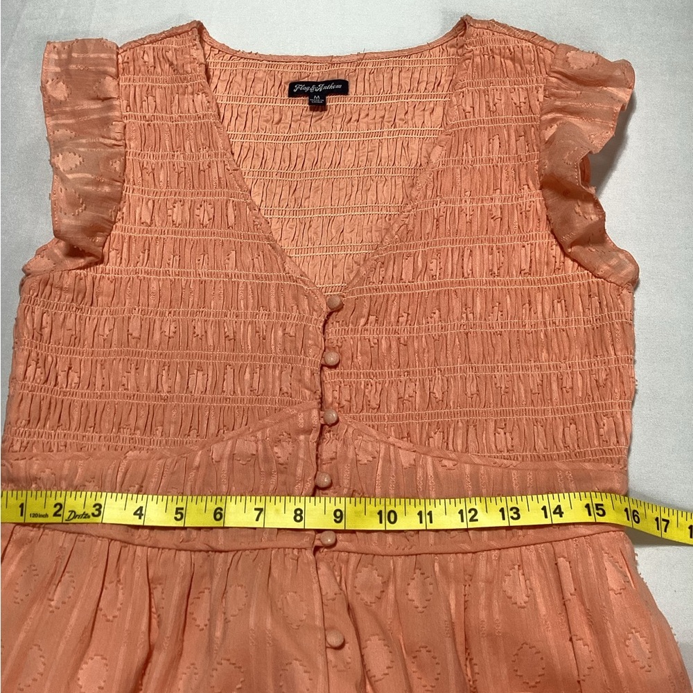 Sleeveless Smocked Coral Maxi Dress for Girls - Picture 10 of 11